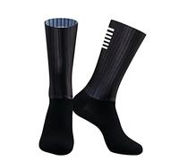 HMOS Cycling Socks Anti Slip Silicone Aero Socks Cycling Socks Men Bicycle Sport Running Bike Socks new (Color : YAK30-black-)
