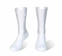 HMOS Cycling Socks Anti Slip Silicone Summer Aero Socks Whiteline Cycling Socks Men Bicycle Sport Running Bike Socks White, Size : Medium