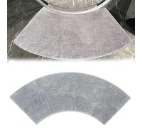 Hmpet Luxury Bath Mat,Curved Bath Mat,Fluffy Curved Shower Mat,45X110 CM,Fluffy Washable,Microfiber Soft Suction Fan Shower Mat,with Non-Slip Bottom,Gray
