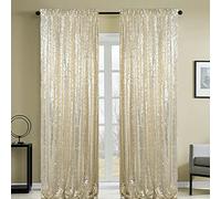 HMQIANG Champagne Sequin Photography Backdrop Curtains 2FTx8FT 2 Panels Sparkly Background Drapes for Party Birthday