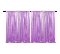 HMQIANG Lavender Sequin Backdrop Curtains, 2FTx8FT, 4 Panels