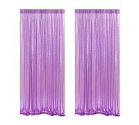 HMQIANG Lavender Sequin Photography Backdrop Curtains 2FTx8FT 2 Panels Sparkly Background Drapes for Party Birthday Wedding Decor