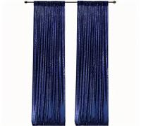 HMQIANG Navy Blue Sequin Photography Backdrop Curtains 2FTx8FT 2 Panels Parties Wedding Shimmer Fabric Backdrop Drapes