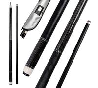 HMQQ 58" 2-Piece Carbon Fiber Pool Cue Stick, Billiard Cue Sticks (Several Colors Available, Weight from 19oz) (Black)