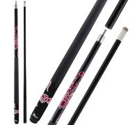 HMQQ 58" 2-Piece Fiberglass Graphite Composite Billiard Pool Cue Sticks (Several Colors Available, Weight from 19oz) (Black)