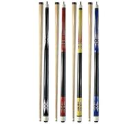 HMQQ 58" Pool Cue Stick Set, 4 Pack, 2-Piece Billiard Cue with 13mm Tip, Multi-Color & Unique Pattern Design, Durable House Cue for Bar, Home & Pool Hall