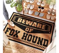 HMQW Bathroom Sets Coir Mat Entryway Balcony Porch Happy | Non Slip Stain Proof Water Resistant Multi Purpose Beware Of Fox Hound Summer Floor(65X90CM)