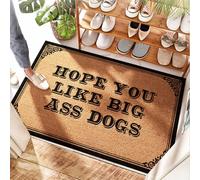 HMQW Coconut Door Mat Chenille Bathroom Fall Door Decorations Thick Fiber Hope You Like Big Ass Dogs - Non Slip Easy Clean For Camper Door(40X60CM)