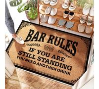 HMQW Coconut Mat Garage Home Entrance Decor Cool Soft Area Bar Rules If You Are Still Standing | Multi Scenario Use(50X80CM)