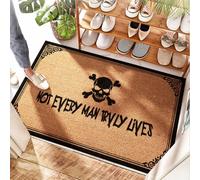 HMQW Coconut Rug Retro Tiki Bar Decorations Water Resistant - Pirate Not Every Man Dies Anti Fatigue Durable Non Skid For Thankful Kitchen(65X90CM)
