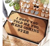 HMQW Coir Doormat Kitchen Sets Easy Clean - Hope You Told Me You Were Coming Over Soft Area For Thankful Door(50X80CM)