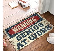 HMQW Doormat Rug Warning Genius At Work Rug Interesting Entry Doormat Kitchen Stuff(40X60CM)