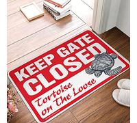 HMQW Fall Porch Mat Please Close The Gate Tortoise On The Loose Rug Funny Welcome Mats For Front Door Boys Room Decor(40X60CM)