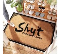 HMQW Farm Kitchen Decor Soft Bath Kitchen Mat - Shut The Front Door Spring Non Skid Indoor Outdoor For In House(65X90CM)