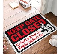 HMQW Farmhouse Front Door Mat Keep Gate Closed No Matter What The Belgian Malinois Say Doormat Large Welcome Mats For Front Door Exterior Door Ma(65X90CM)