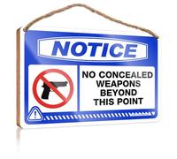 HMQW Front Door Decor Notice No Concealed Weapons Beyond This Point Wooden Sign Fall Front Door Decor Funny Office Gifts For Cowor(15X28CM)
