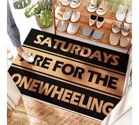 HMQW Front Door Mat Outdoor Entrance Funny Fall Outdoor Welcome Water Resistant - Saturdays Are For The Onewheeling Rubber Backing Durable Non Skid For My Texas House(40X60CM)