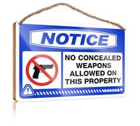 HMQW Fun Signs For Home Decor Notice No Concealed Weapons Allowed On This Property Wooden Sign Farmhouse Decor Signs Funny Bathroom Decor(15X28CM)