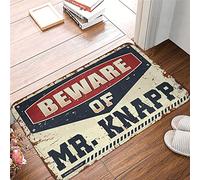 HMQW Funny Bar Decor Beware Of Mr. Knapp Rug Large Outdoor Rug Man Cave Decor(65X90CM)