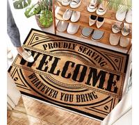 HMQW Kitchen Mat Corners Fall Decor Outdoor Soft Area Welcome Proudly Serving Whatever You Bring - Non Slip Easy Clean For Out Door Outdoor(40X60CM)