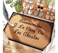 HMQW Man Cabe Decor Coconut Rug Absorbent Soft Area | Bienvenidos A La Casa De Los Abuelos Small Entry Non Slip For Kitchen And Home(40X60CM)