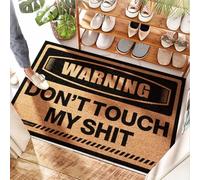 HMQW Patio Mat Unique Western Home Decor Soft Bath Warning Don't Touch My Shit - Non Slip Easy Clean For Man Cave Furniture(40X60CM)