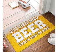 HMQW Plain Outdoor Mat Titties And Beer That'S Wdd I'M Here Mat Patio Decorations Outdoor Farmhouse Welcome Mat(65X90CM)