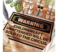 HMQW Stays Welcome Mat Soft Bath | Warning Children Left Unattended Will Be Sold To Circus Small Bath Out Door(50X80CM)