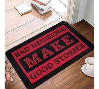 HMQW Summer Floor Mat Bad Decisions Make Good Stories Mat Door Mats For Outside Entry Funny Patio Decor(50X80CM)