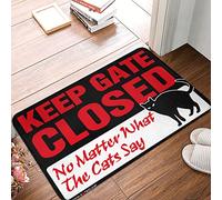 HMQW Summer Rug Keep Gate Closed Noter What The Cats Say Rug Men Cave Decor Home Decor Men(50X80CM)