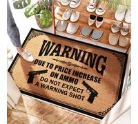 HMQW Warning Due To Price Increase Of Ammo Retro Funny Bathroom Decor - Coir Mat Durable Soft Area(40X60CM)