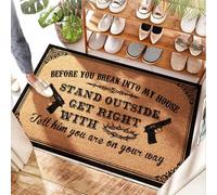 HMQW Washable Rug Farm Kitchen Easy Clean - Warning Before You Break Into My House Stand Outside Soft Area For Antimicrobial Bath(40X60CM)