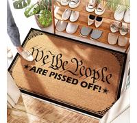 HMQW We The People Are Pissed Off Coconut Mat Entryway Decor | Plastic Heavy Duty Water Absorbent(40X60CM)