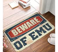 HMQW Welcome Doormat Outdoor Entrance Hello Beware Of Emu Rug Decorations For The Kitchen Fun Stuff(50X80CM)