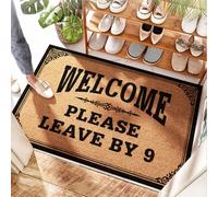 HMQW Welcome Please Leave By 10 Funny Mat Waterproof Large Shower - Room Stuff Front Door Mat Non Skid(40X60CM)