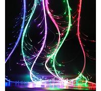 HMRigbly LED Fiber Optic Whip Dance Space Whip Super Bright Light 22 Color Effect Mode 360° Swivel for Dancing, Parties, Light Shows, EDM Music Festivals (Battery Powered - H)