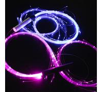 HMRigbly LED Fiber Optic Whip Dance Space Whip Super Bright Light 22 Color Effect Mode 360° Swivel for Dancing, Parties, Light Shows, EDM Music Festivals (Battery Powered - D)