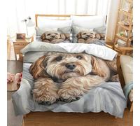 HMRKOEPGX Cockapoo 3D Quilt Cover Easy Care Microfibre Cute Puppy 3Pcs Bedroom Collection Boys King（220x240cm）