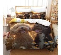 HMRKOEPGX Cockapoo 3D Quilt Cover Reversible Microfibre Cute Dog 3Pcs Bedroom Decor Girls Double（200x200cm）
