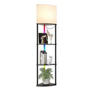 HMRMZBD 6-tier Corner Shelf with Dimmable Tri-color Led Lights, 63" High Vertical Shelf Organizer, Storage Shelf, Narrow Shelf