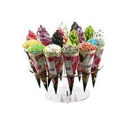 HMROVOOM Ice Cream Cone Holder,2 Packs 16 Holes Ice Cream Cone Holder Stand,Cotton Candy Cones Holder,Acrylic Cone Holder,Cone Holder Stand