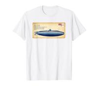 HMS A1 First British-Designed Submarine Diagram Value Graphic T-Shirt, Men, White, L