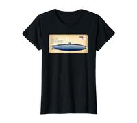 HMS A1 First British-Designed Submarine Diagram Value Graphic T-Shirt, Women, Black, L
