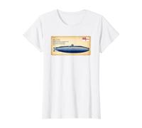 HMS A1 First British-Designed Submarine Diagram Value Graphic T-Shirt, Women, White, XS