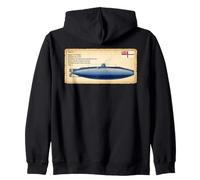 HMS A1 First British-Designed Submarine Diagram Zip Hoodie