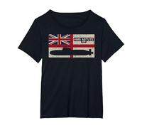 HMS Astute S119 Submarine Flag T-Shirt, Women's Plus, Black, 5X
