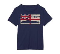 HMS Astute S119 Submarine Flag T-Shirt, Women's Plus, Navy Blue, 3X