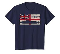 HMS Astute S119 Submarine Flag T-Shirt, Youth, Navy Blue, 4T