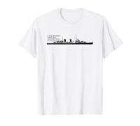 HMS Belfast British WW2 Cruiser Ship Infographic T-Shirt