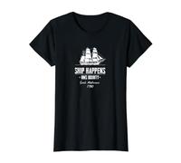 HMS Bounty Pitcairn Island Mutiny Fletcher Christian Value Graphic T-Shirt, Women, Black, S